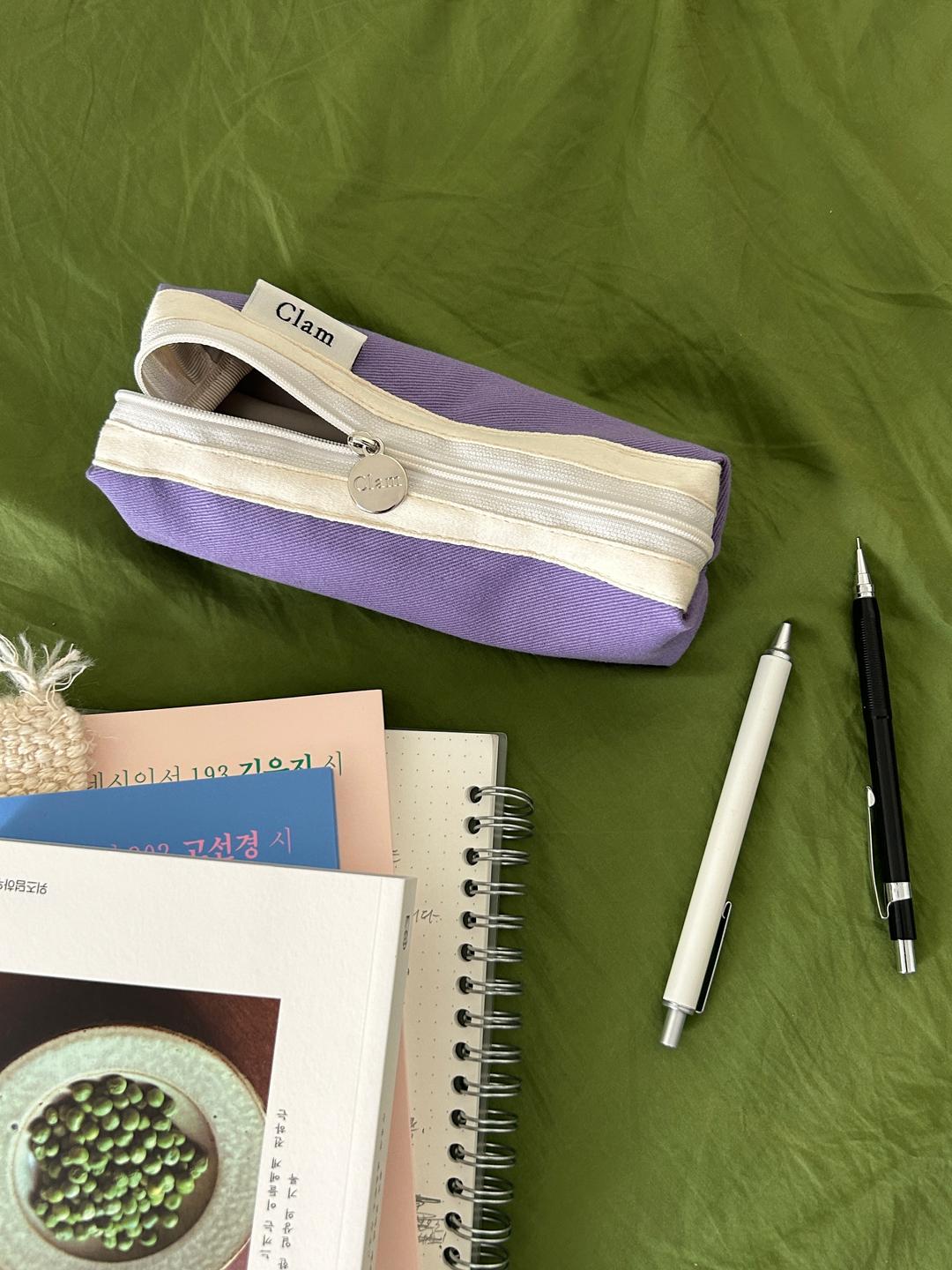 Clam round pencilcase _ Grape