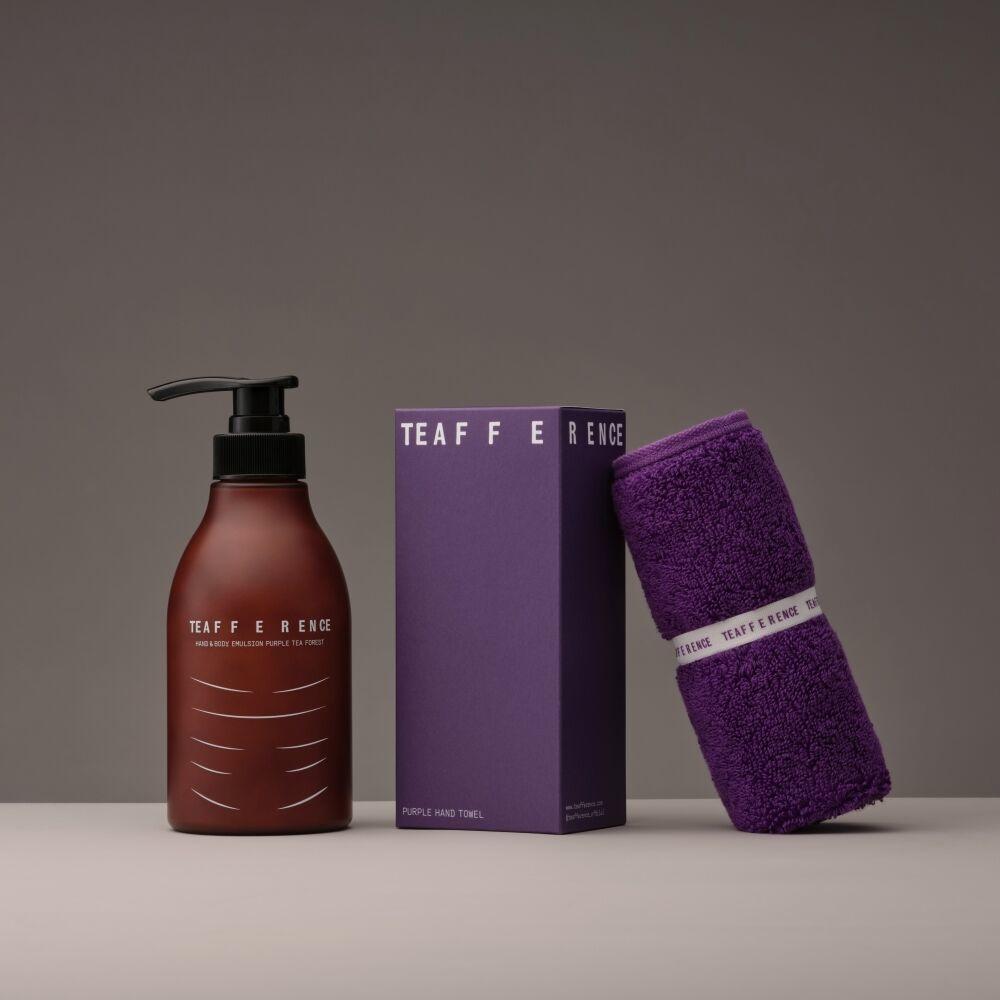 [100%자연유래향] 핸드 & 바디 에멀전 400ml+퍼플타올 세트