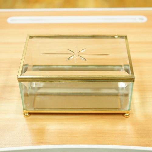 유럽제 빈티지 유리&황동 보석함