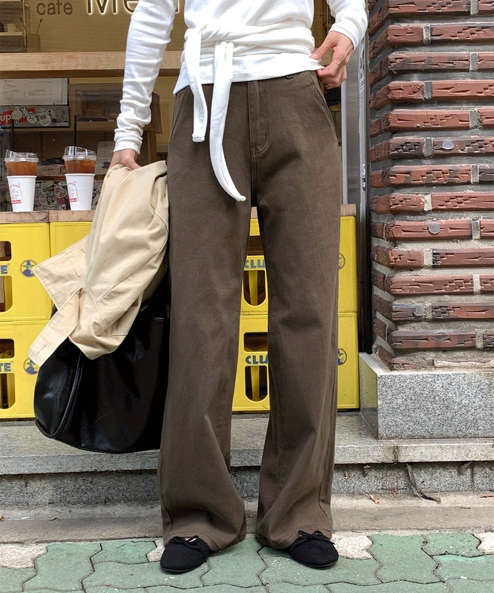 [~2XL/숏,기본,롱] 웨일즈 스판 코튼 와이드 팬츠