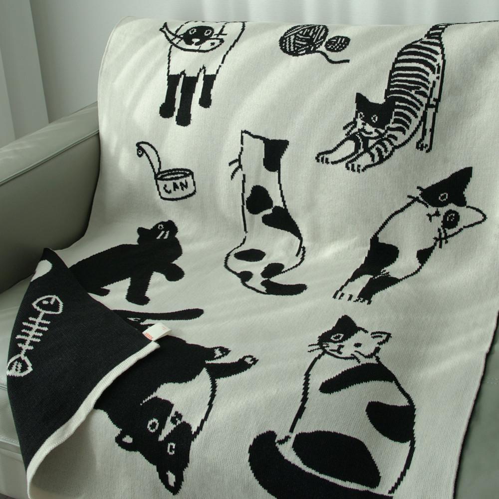 베르데VERDE 고양이 양면 니트 블랭킷 3size 2color