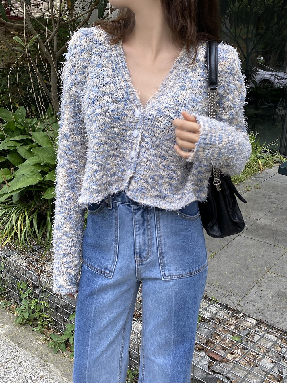 블루문 부클 크롭 가디건 (1colors)