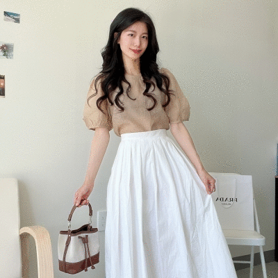 💝인기💝 쿨 코튼 핀턱 플리츠 롱스커트 /롱스커트/플리츠스커트/플레어스커트/핀턱스커트/A라인스커트/밴딩스커트/카고스커트/랩스커트/플레어스커트/머메이드스커트/청치마/하객룩
