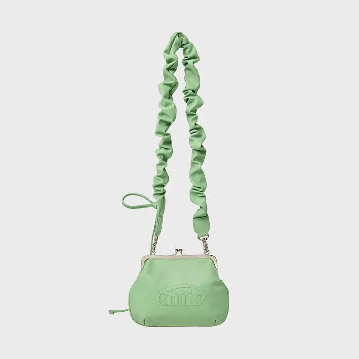STRING STRAP CLASP FRAME PURSE BAG-GREEN