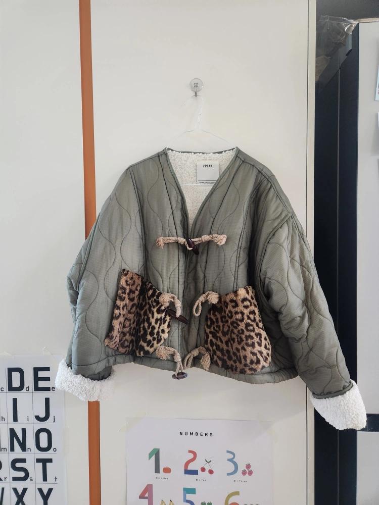 11am 호피퍼 배색 떡볶이 깔깔이 패딩