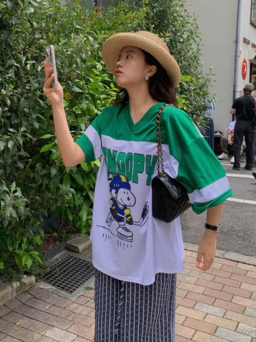 [EXCLUSIVE] 피너츠정품* SNOOPY HOCKEY JERSEY - GREEN