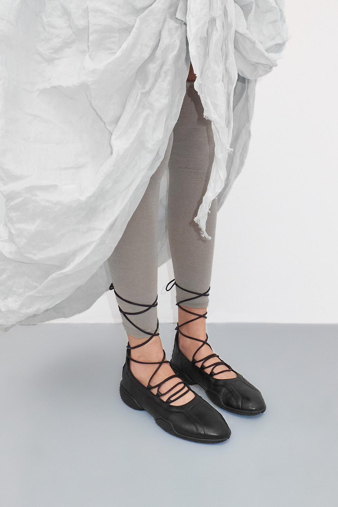 Averie Black Lace Ballerinas