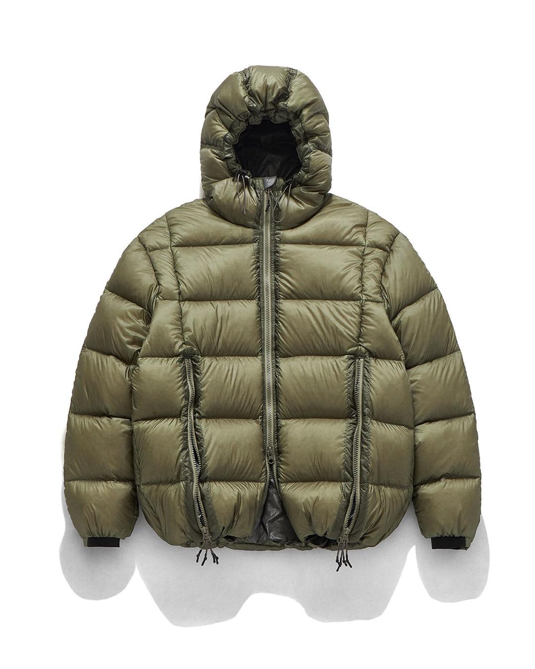 LS HOODED DOWN JUMPER / SAGE GREEN