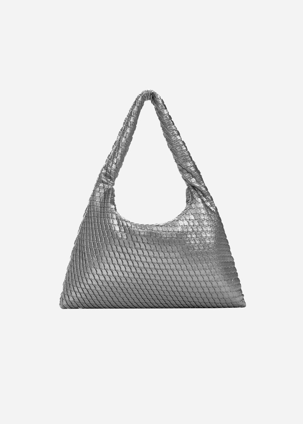 Textured Hobo Bag Silver