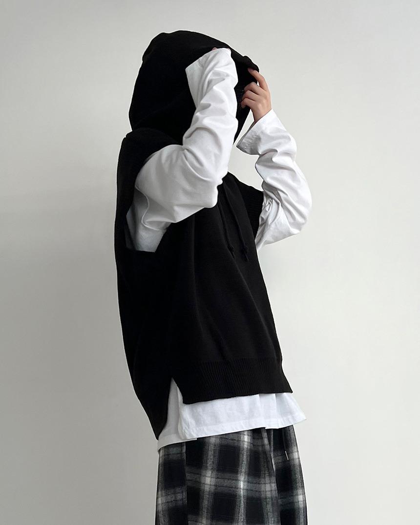[unisex] 위드 후드 니트 베스트 (3color)
