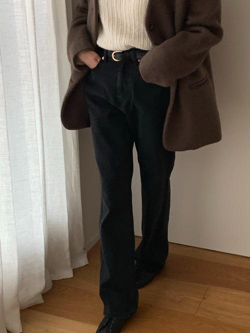 씨미 Fade black denim