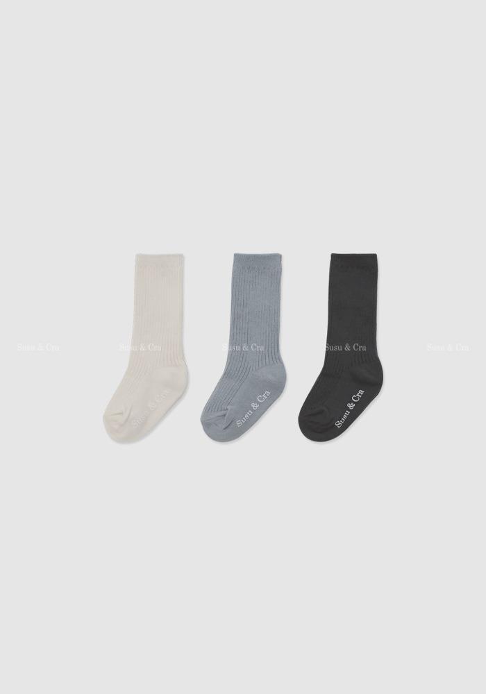 헤베카 골지양말 3set - 블루set