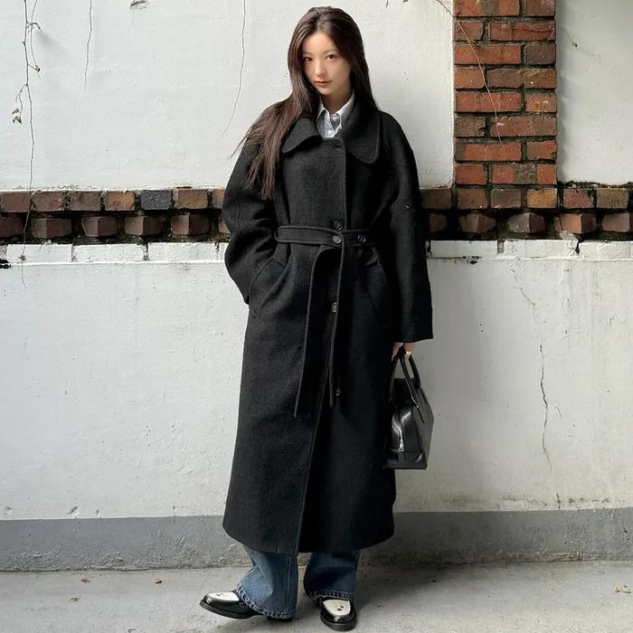 Curved Semi Double Long Coat