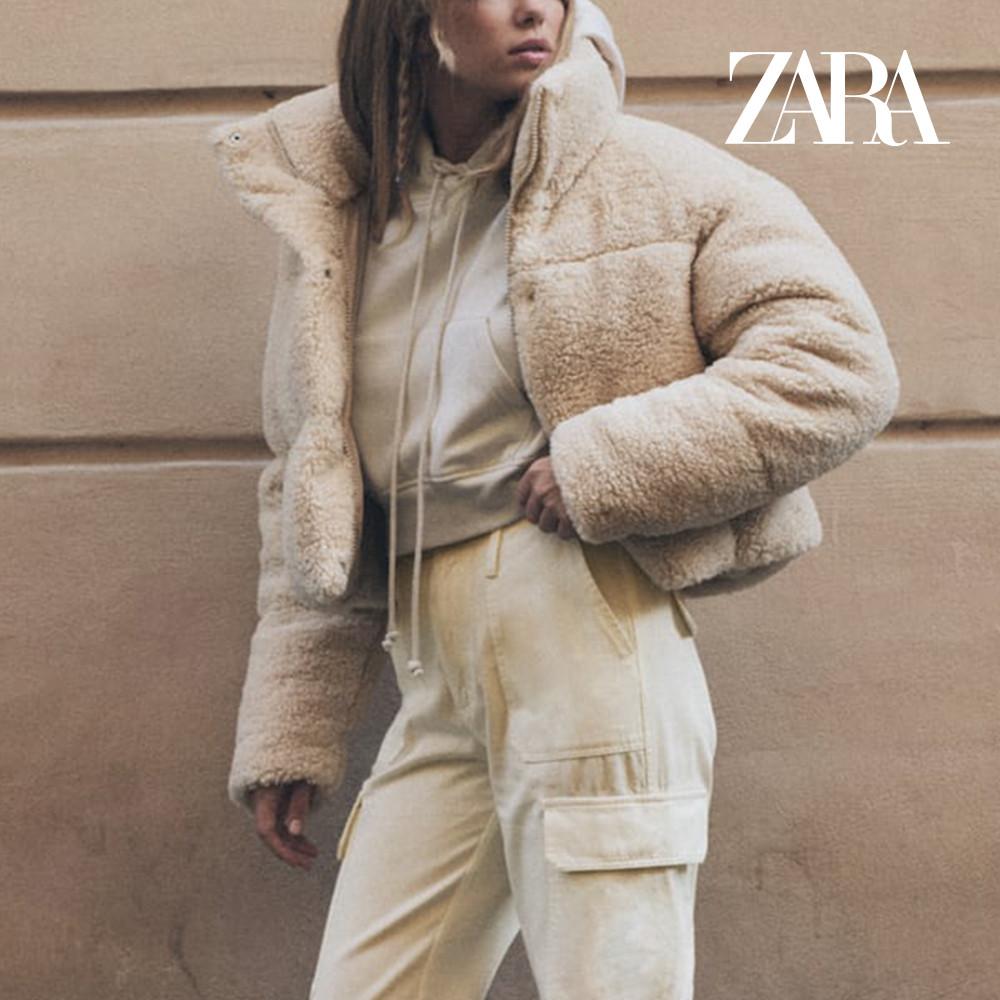 자라 뽀글이 자켓 페이크 시어링 패딩 여성 점퍼 ZARA