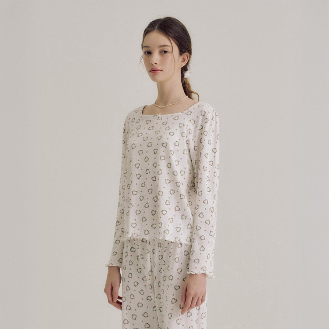 여성 H009 플라워러브 긴소매 파자마 세트