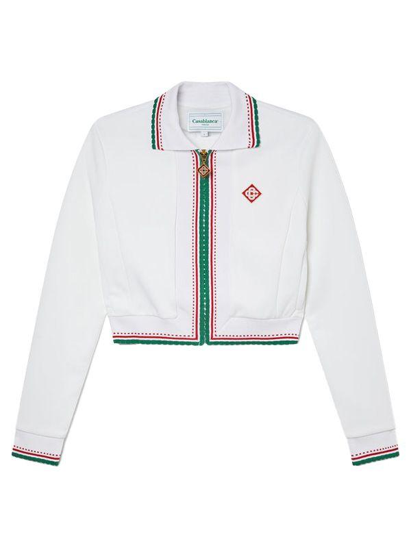 스트라이프 포인트 니트 트랙 자켓