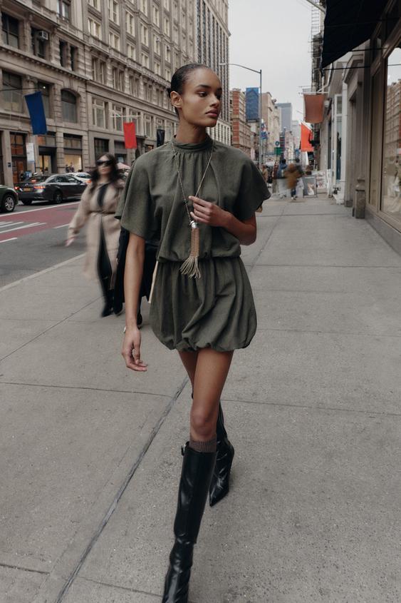 벌룬 미니 원피스