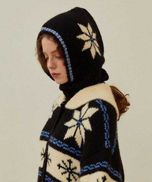 Snowflake Alpaca Balaclava (Black)