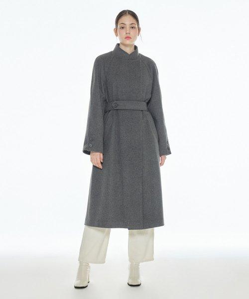 [22FW] BELTED BASIC COAT - Gray