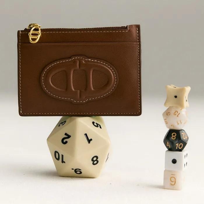 [STAMP] 브라운 레더 지퍼 단카드지갑 AAHO6E450W2