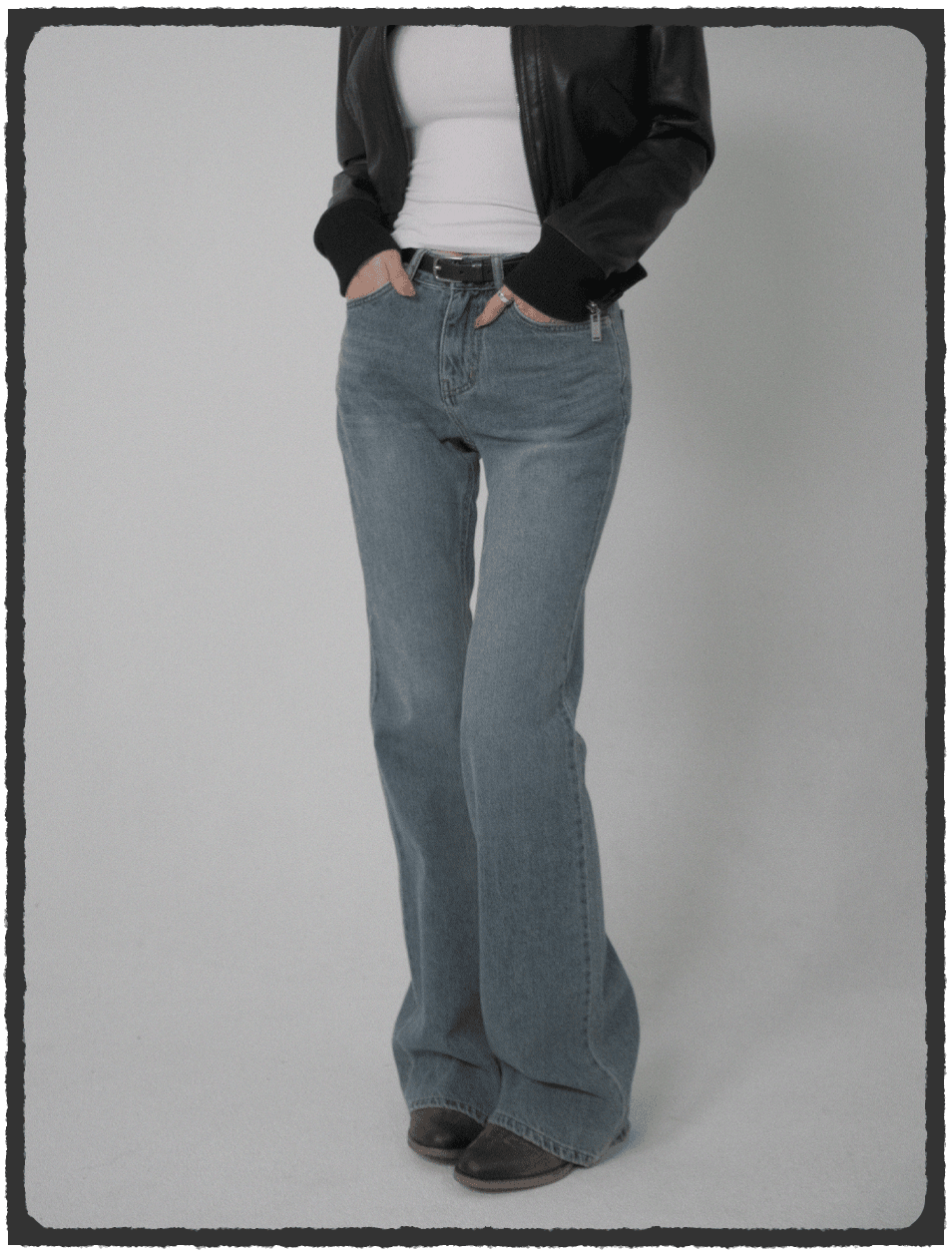 Midrise Bootcut Denim Jean - Ash Blue