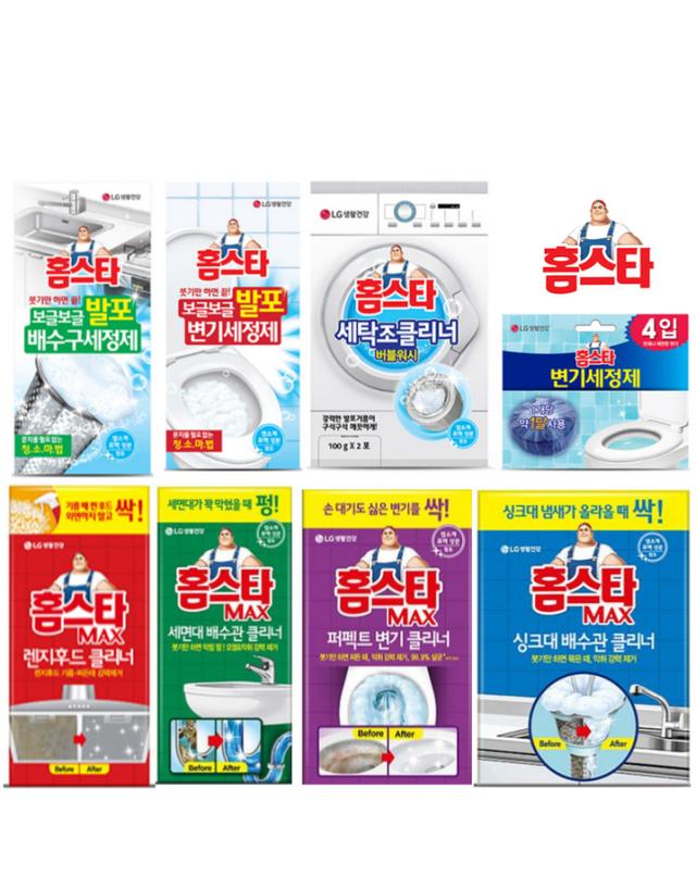홈스타 맥스 세면대 싱크대 세면대 배수관 클리너 퍼펙트 변기 발포 배수구세정제 세탁조