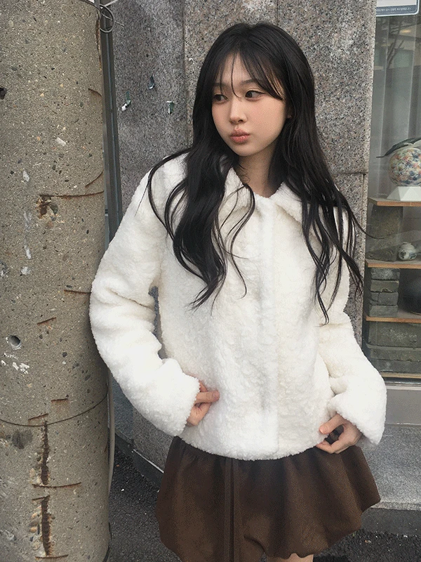 [누빔안감/겨울신상☃️] 퍼닝 뽀글이 퍼 숏 코트 자켓 점퍼 2color