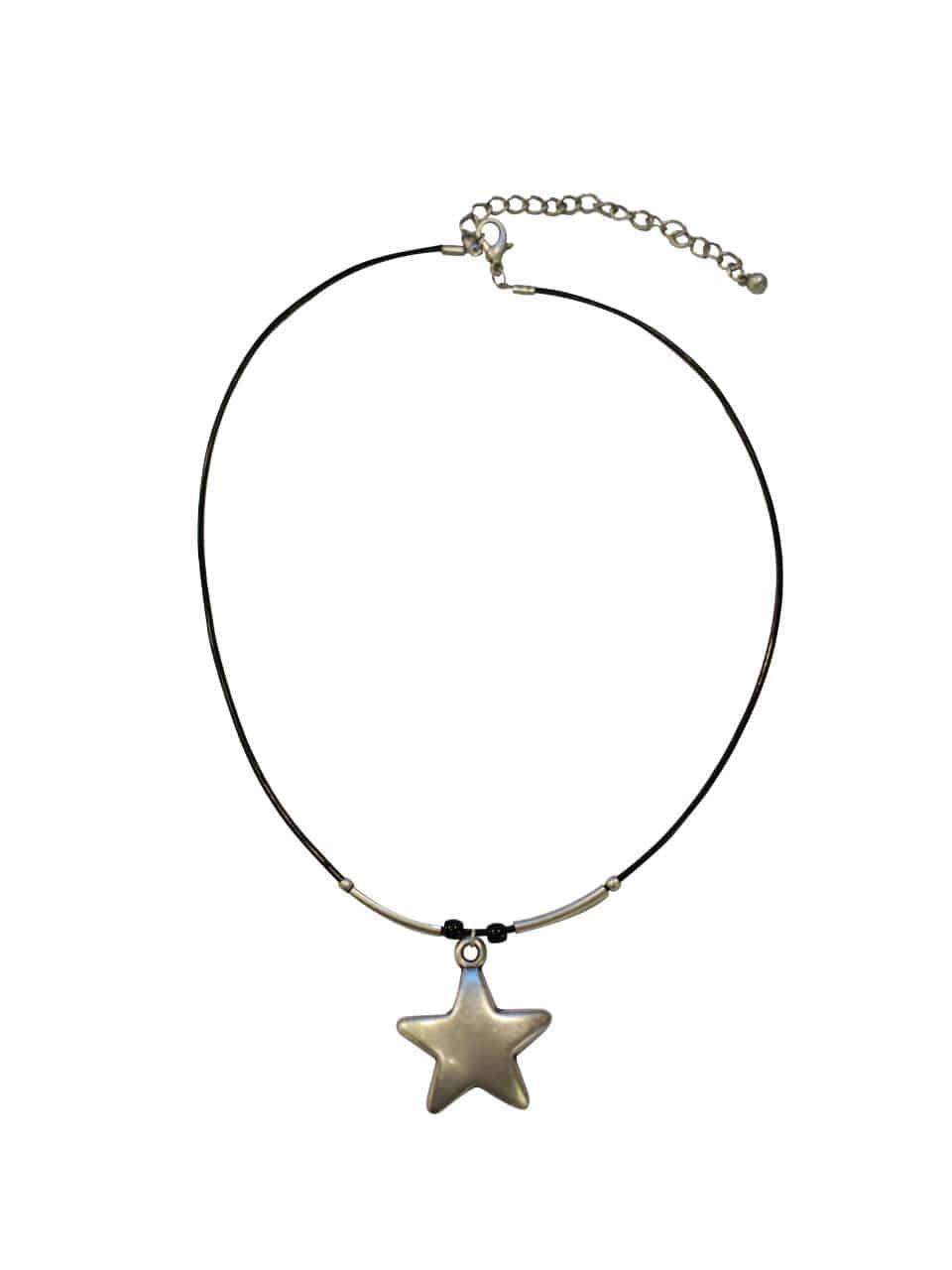 Bold Star Necklace_[Black Silver]