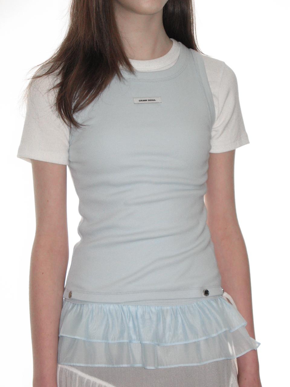 [Release 2/26] FRILL SNAP SLEEVELESS_SKY