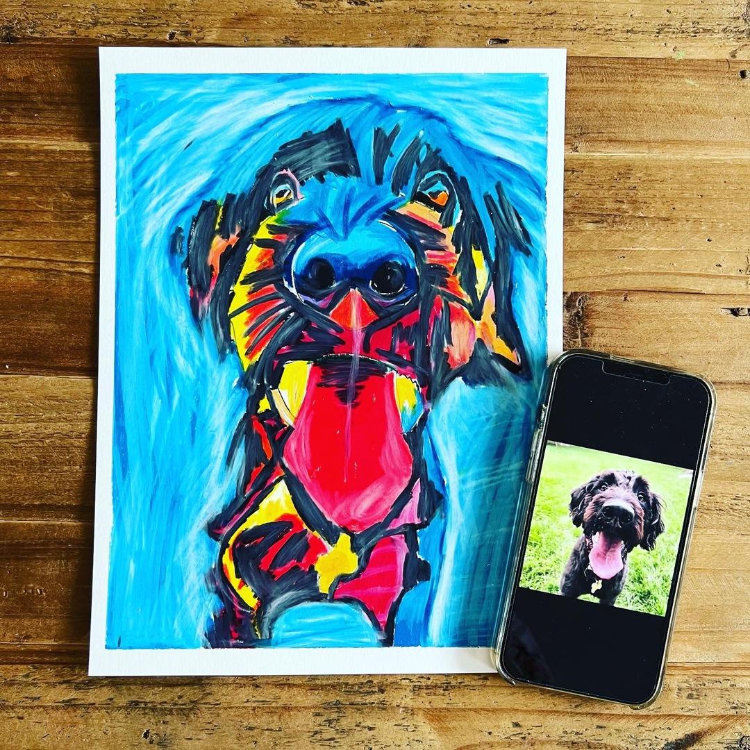 Custom artwork $200-$500 (deposit $50) - TURN ANY PET INTO A LOVELY ARTWORK - Deposit $50 for Custom artwork in size 9x12" ($200)