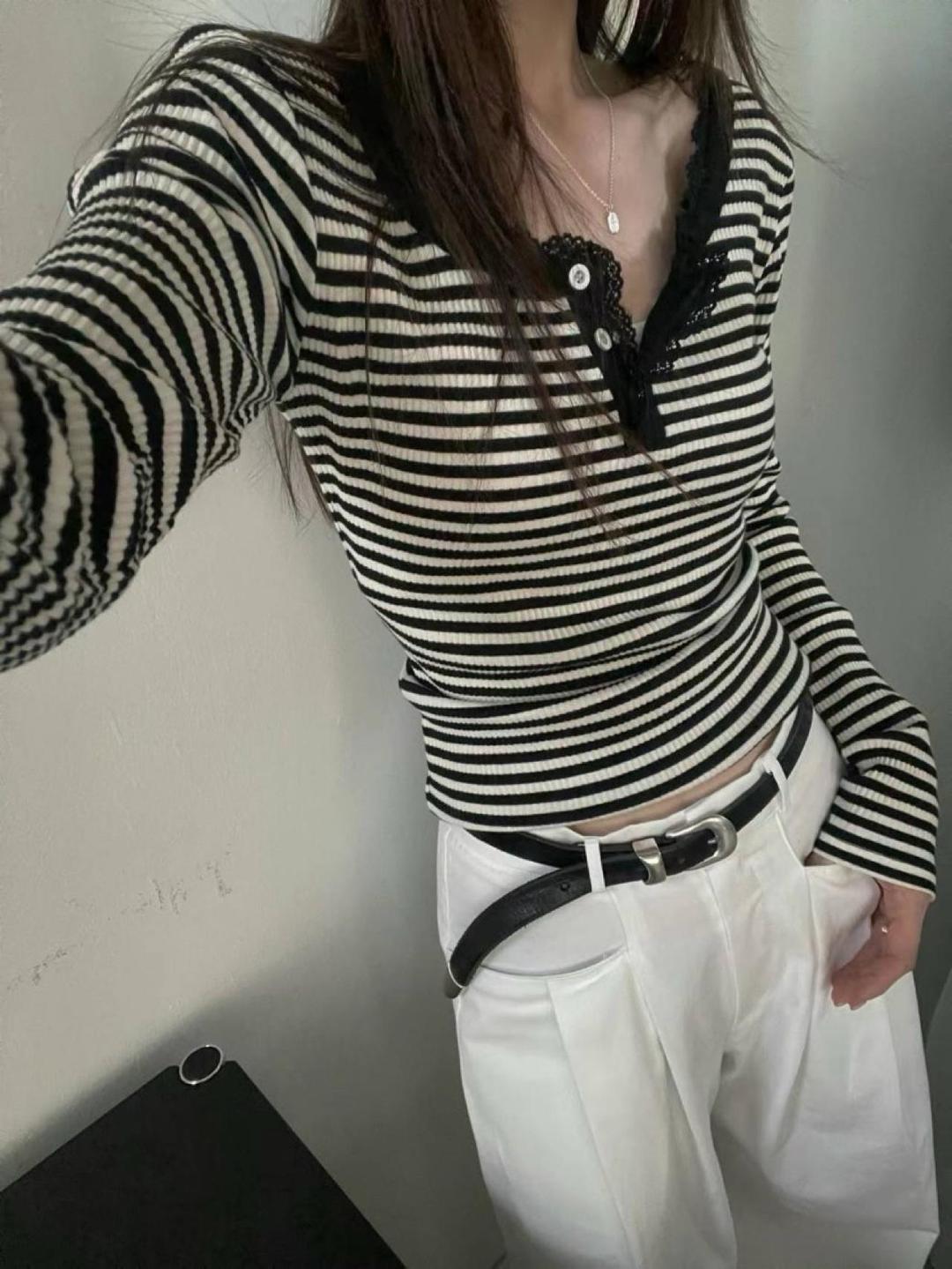 FL 플라워 모먼트 단가라 레이스 티셔츠