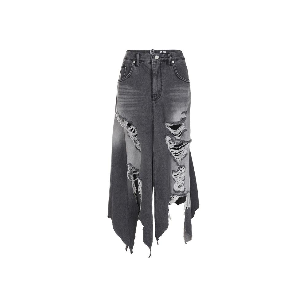 [SURGERY : 써저리] surgery rebuild destroyed denim wrap skirt