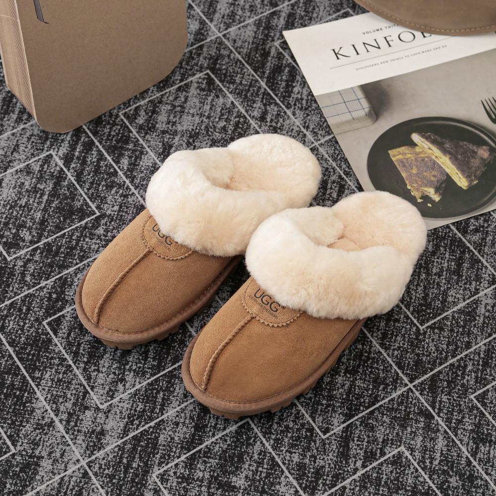 호주 에버어그 와플 양모 슬리퍼 체스트넛