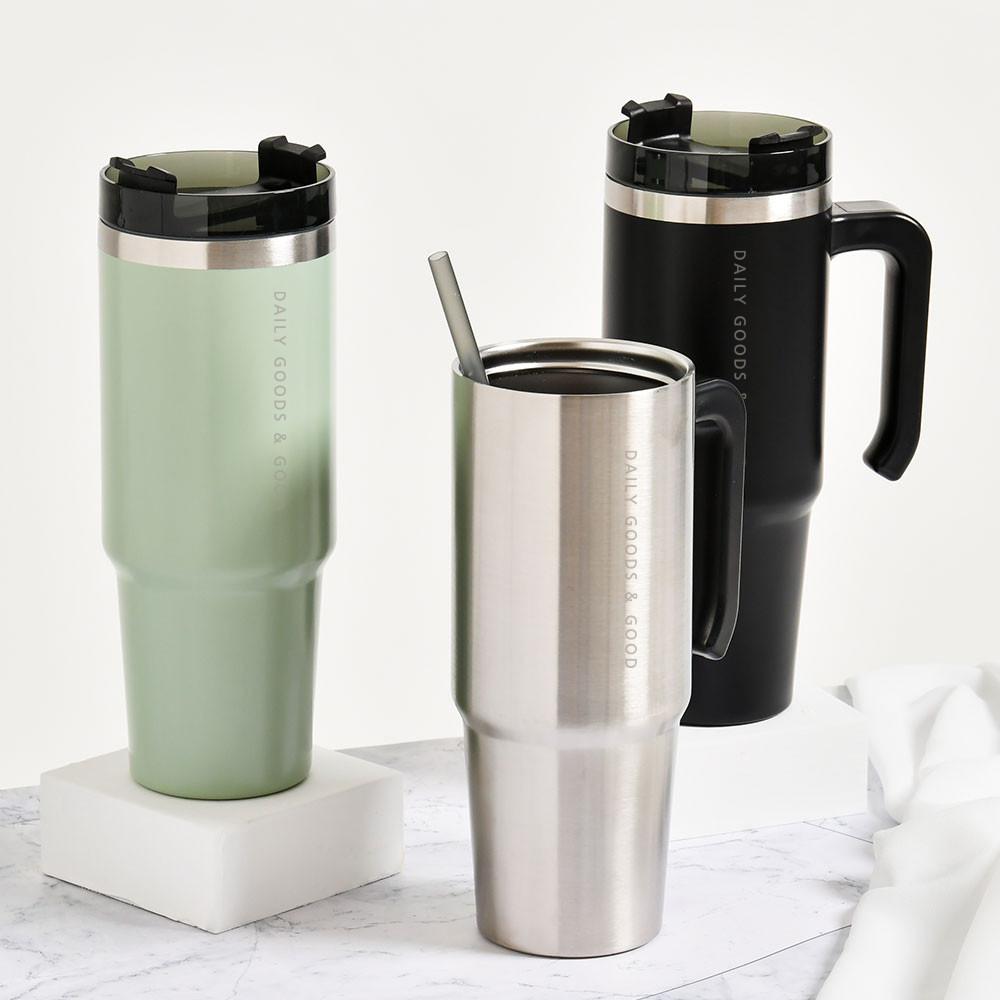 파스텔 빨대 스텐 손잡이 대용량 텀블러