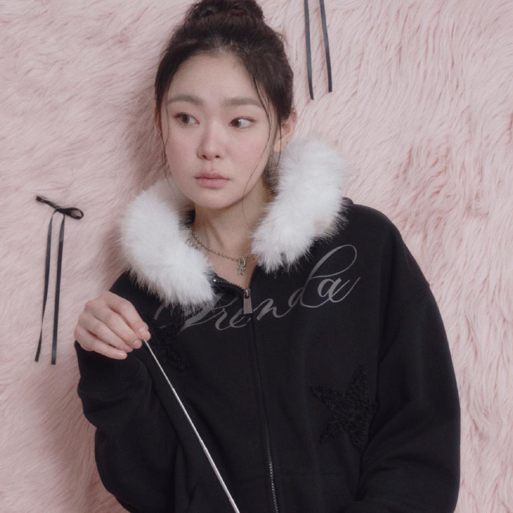 TWO STAR HOOD ZIP-UP BLACK