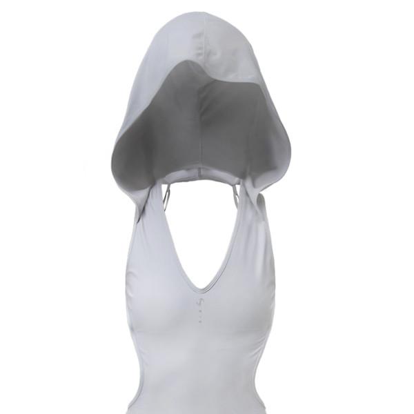 Thigh Slit Hoodie Monokini (GREY)