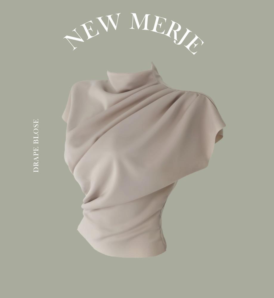 [자체제작]뉴 메르제 드레이프 블라우스
