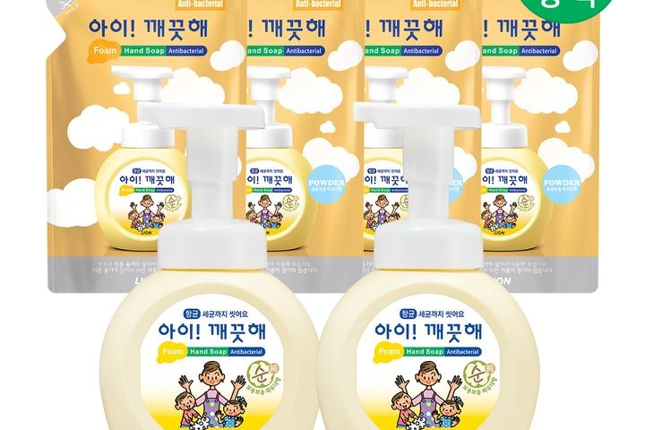 핸드워시 용기 250ml 2개+리필 200ml 4개 (순/레몬/청포도 택1)