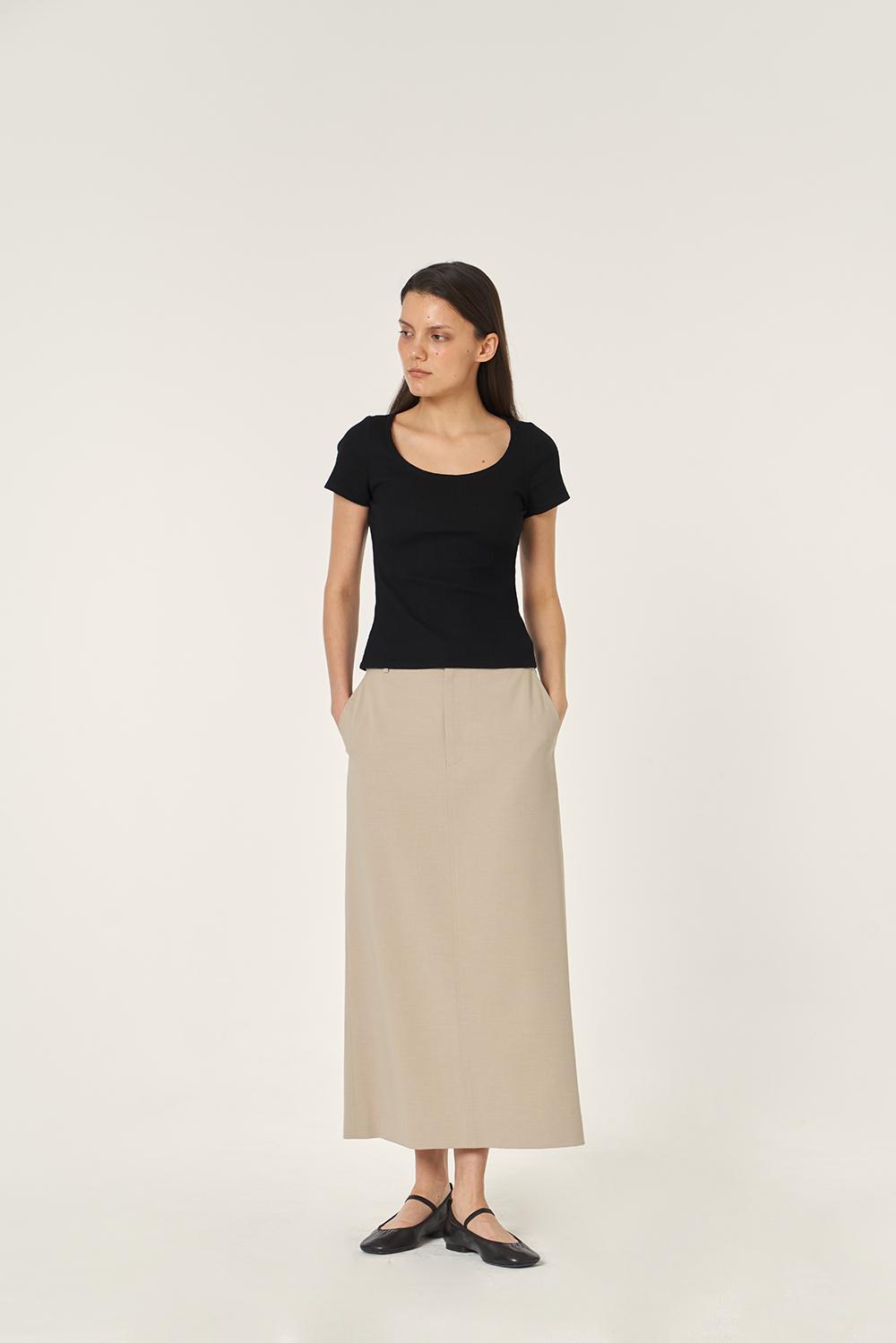 Chloe Maxi Skirt (Beige)