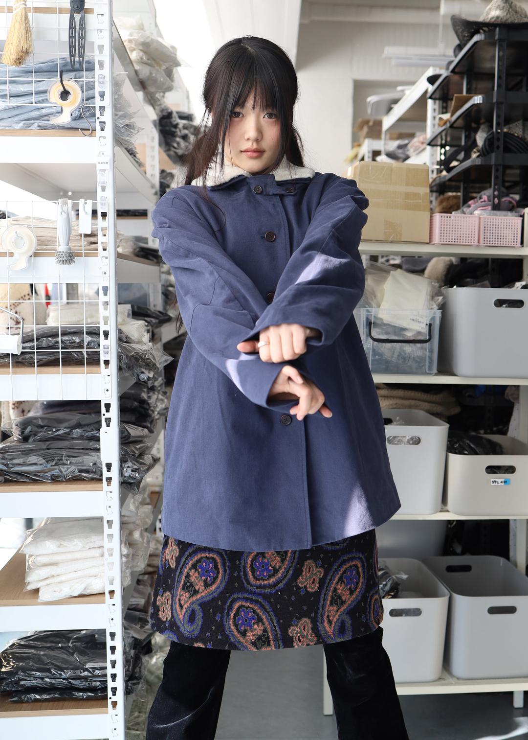 kasumi button coat (navy)