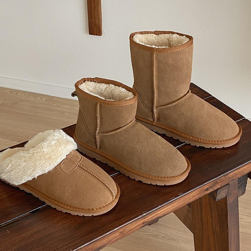 곰블리 🤎당일발송/추천상품🤎 소가죽 양털 푹신 털 안감 어그 슈즈 3종 (2.5cm/3cm) (데이트,하객룩,노르딕,퍼,겨울,스웨이드,뽀글이)