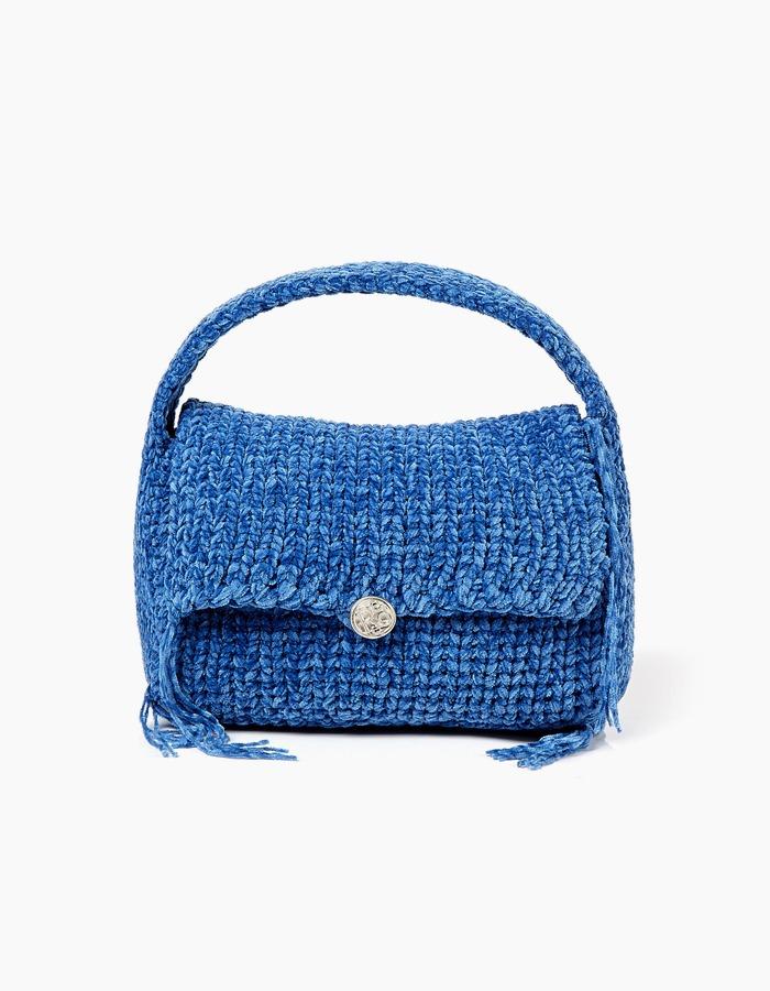 Corduroy Square Bag (Blue)