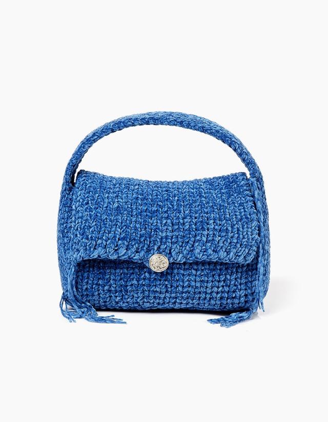 Corduroy Square Bag (Blue)