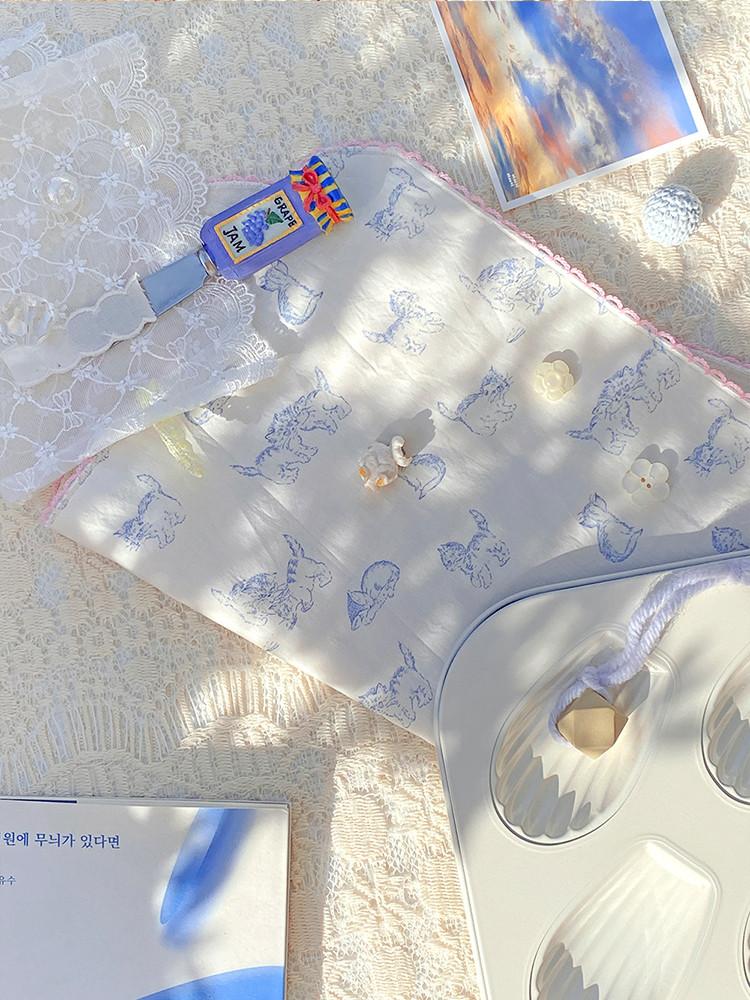 미유러브미유 키친클로스 아기고양이 블루 핑크 스티치 자체제작 무니무니 테이블매트 식탁매트 홈카페 다용도덮개