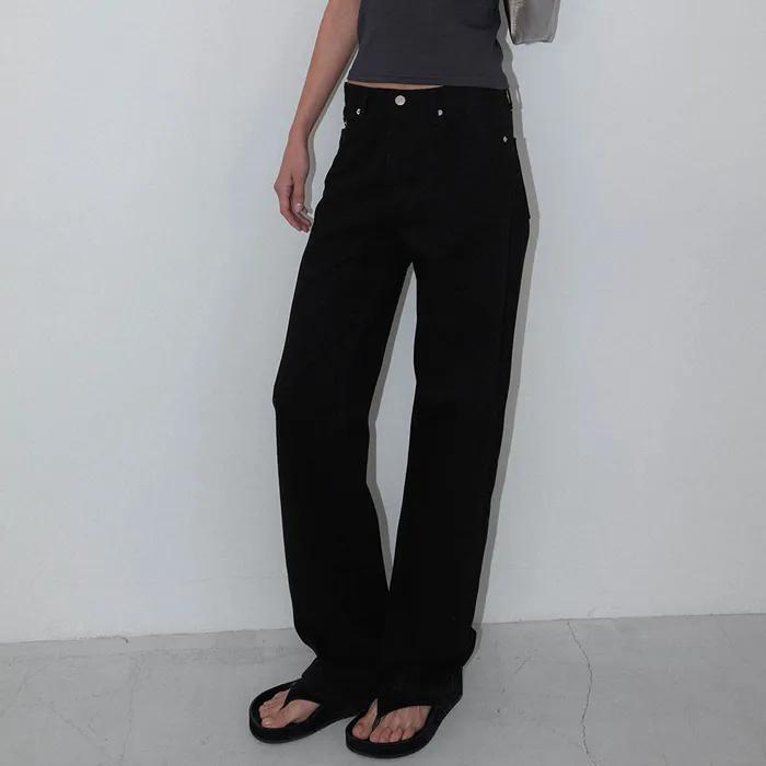 [1차 리오더] Low rise basic denim (Black)