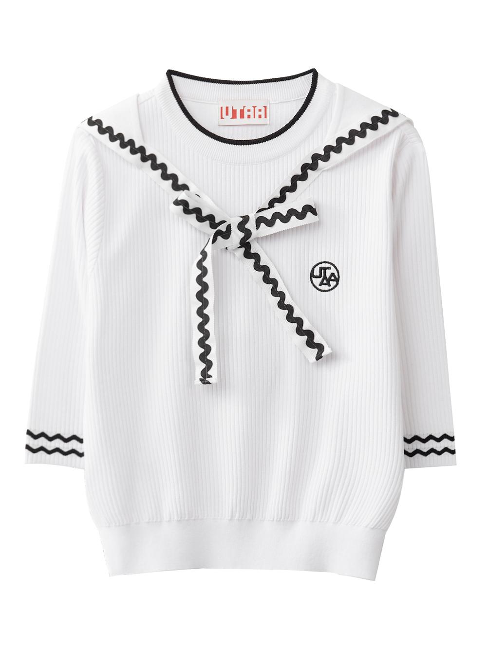 UTAA Pixel Ribbon Wave Pullover : Women's White  (UC2KTF256WH)