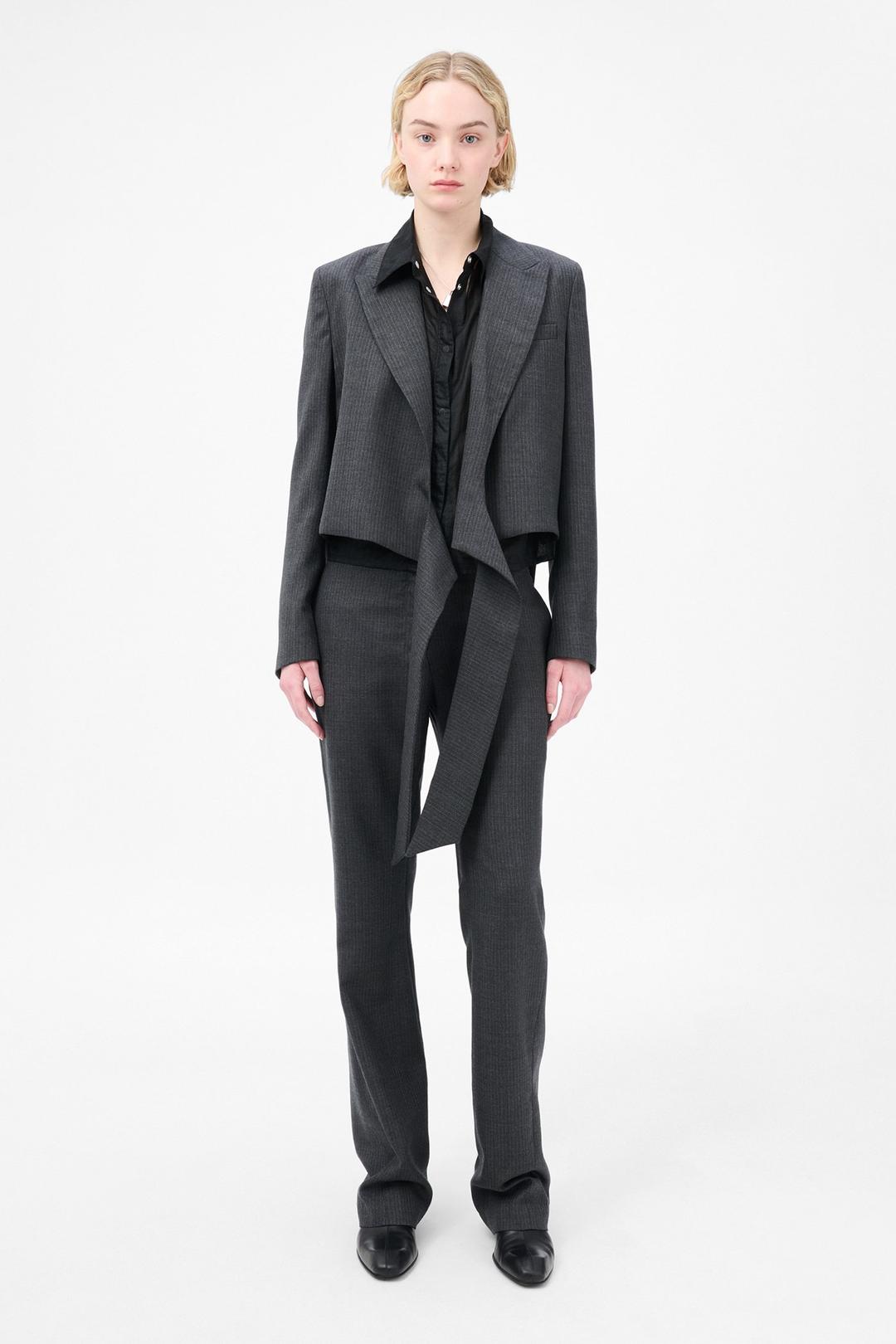 Our Legacy Wrap Blazer Smoke Grey Micro Herringbone