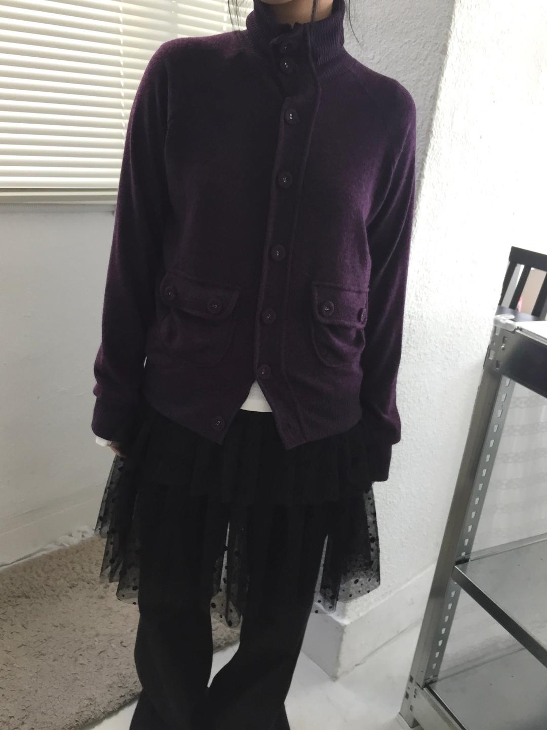 high-neck button cardigan (3c)
