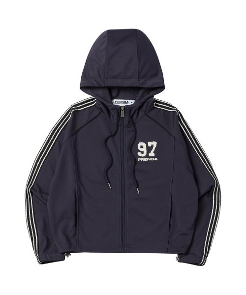 JACQUARD TAPE RAGLAN ZIP-UP JACKET NAVY