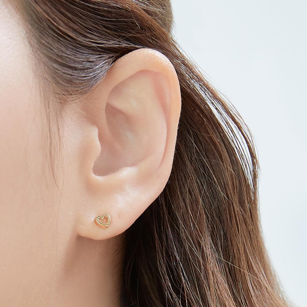 골드앤디어 14k 작은 미니 하트귀걸이 (한쌍)